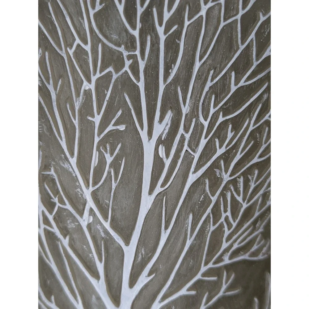 Heavy Resin Bathroom Office Waste Basket Trashcan 3-D Trees Forest Winter CHIP**